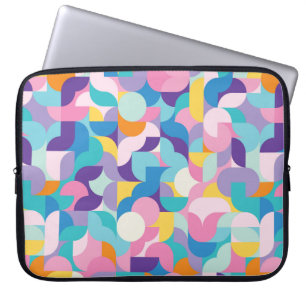 Geometrisches Muster lila und rosa Laptopschutzhülle