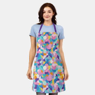 Geometrisches Muster lila und rosa Schürze