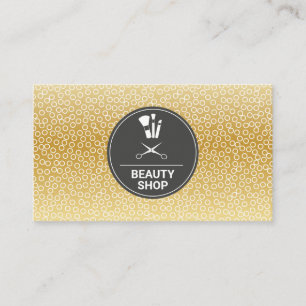 Geometrisches Muster   Makeup und Schere Visitenkarte
