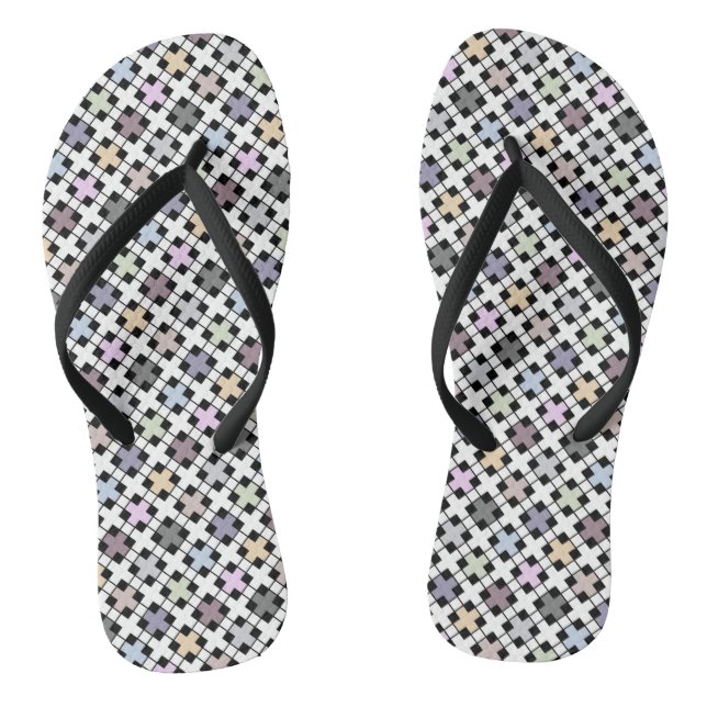Geometrisches Muster, mehrfarbig Flip Flops (Fußbett)