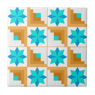 Geometrisches Muster, mehrfarbiges Patchwork Fliese
