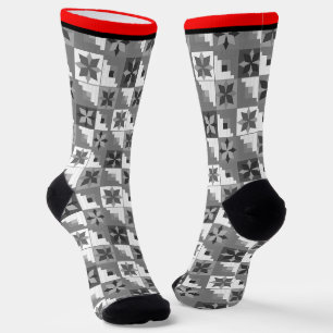 Geometrisches Muster, mehrfarbiges Patchwork Socken