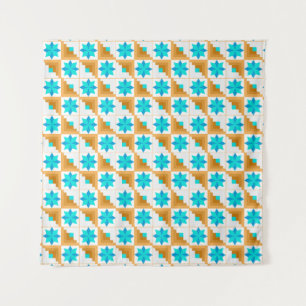 Geometrisches Muster, mehrfarbiges Patchwork Wandteppich