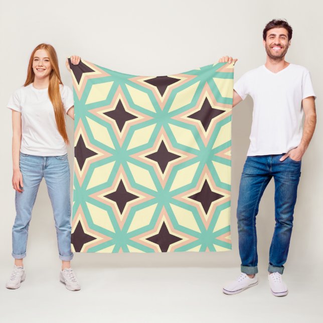 Geometrisches Muster mit abwechselnd dunkler Stern Fleecedecke (Beispiel)