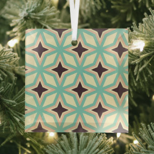 Geometrisches Muster mit abwechselnd dunkler Stern Ornament Aus Glas