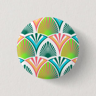 Geometrisches Muster mit Blätter und Blume der Han Button