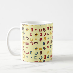 Geometrisches Muster mit farbigen Elementen, Vinta Kaffeetasse