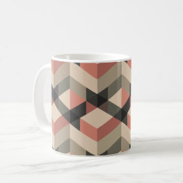 Geometrisches Muster mit Farbpalette für Retro Kaffeetasse