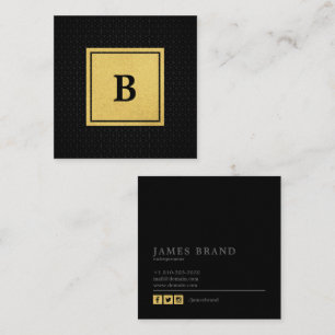 Geometrisches Muster mit Imitats-Monogramm Quadratische Visitenkarte