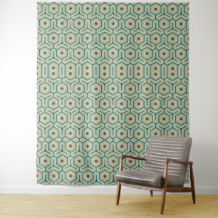 Geometrisches Muster mit ineinandergreifenden Sech Wandteppich