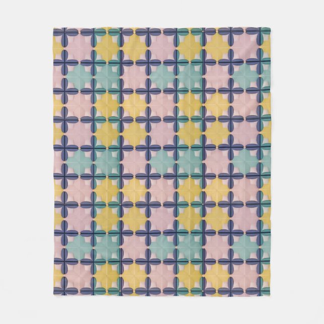 Geometrisches Muster mit lebhaften Farben Fleecedecke (Vorderseite)