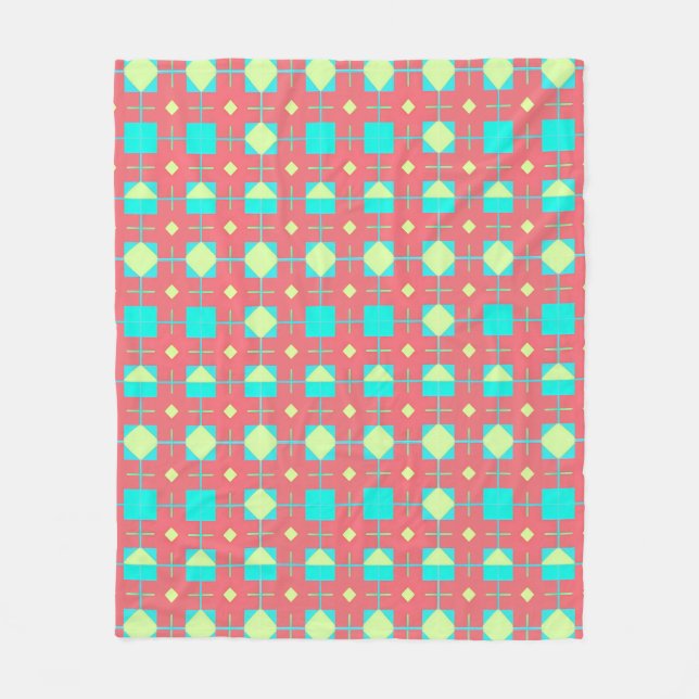 Geometrisches Muster mit lebhaften Farben Fleecedecke (Vorderseite)