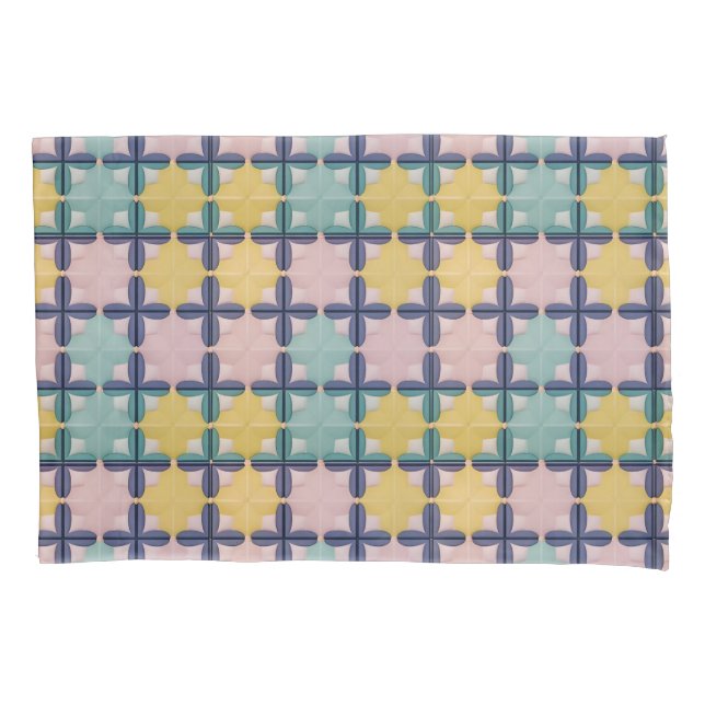 Geometrisches Muster mit lebhaften Farben Kissenbezug (Vorderseite)
