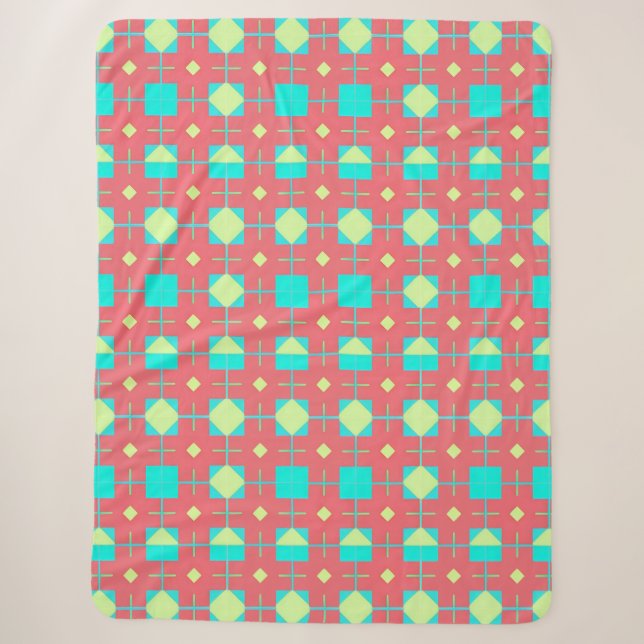 Geometrisches Muster mit lebhaften Farben Sherpadecke (Vorderseite)