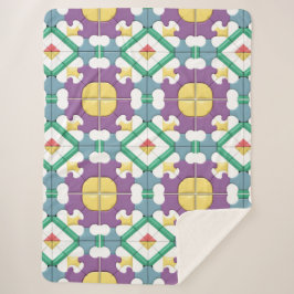 Geometrisches Muster mit lebhaften Farben Sherpadecke