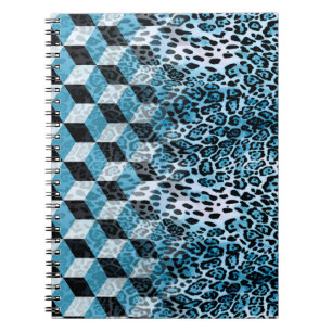 Geometrisches Muster mit Leopardenhaut, Leopardeng Notizblock