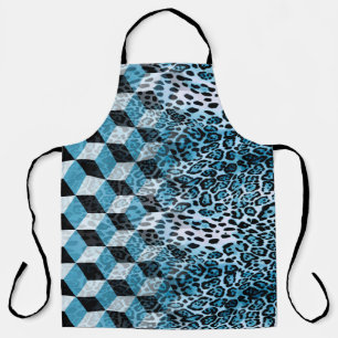 Geometrisches Muster mit Leopardenhaut, Leopardeng Schürze