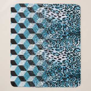 Geometrisches Muster mit Leopardenhaut, Leopardeng Sherpadecke