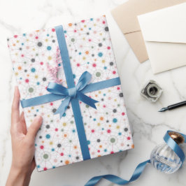 Geometrisches Muster mit mehrfarbigen Punkten Geschenkpapier