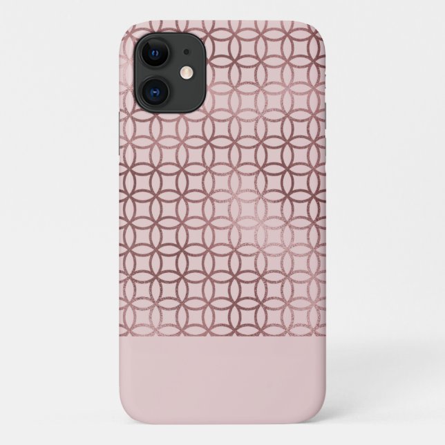Geometrisches Muster mit Rose Gold Foil Texture Case-Mate iPhone Hülle (Rückseite)