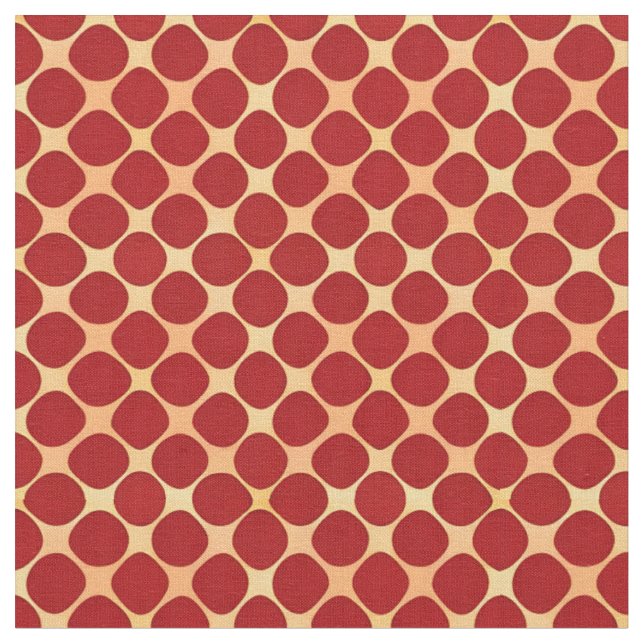 Geometrisches Muster mit roten Kreisen Stoff (Nahaufnahme)