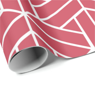 Geometrisches Muster mit roten Sechsecken Geschenkpapier