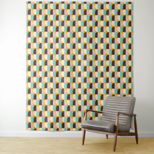 Geometrisches Muster mit überlappenden Halbkreisen Wandteppich