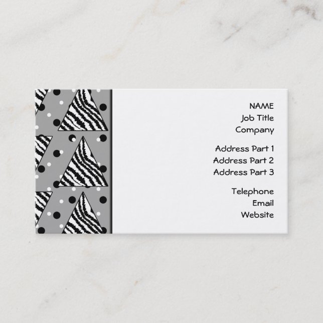 Geometrisches Muster mit Zebra-Streifen und Visitenkarte (Vorderseite)