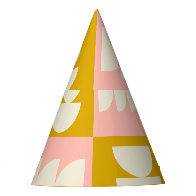 Geometrisches Muster Mitte des Jahrhunderts Partyhütchen (Vorderseite)