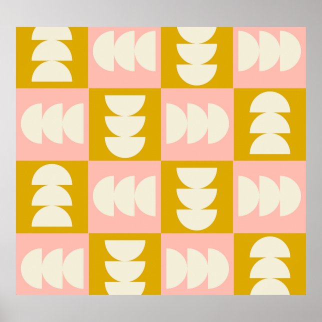 Geometrisches Muster Mitte des Jahrhunderts Poster (Vorne)