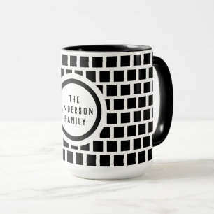 Geometrisches Muster Moderne Schwarz-Weiß-Tasse Tasse