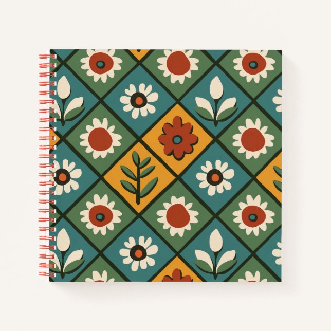Geometrisches Muster-Notebook Notizbuch (Vorderseite)