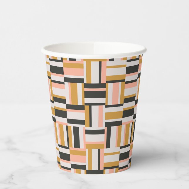 Geometrisches Muster Pappbecher (Links)