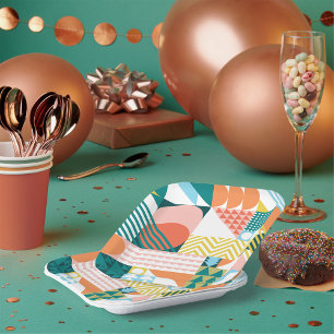 Geometrisches Muster Pappteller