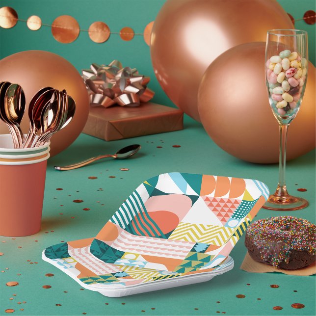 Geometrisches Muster Pappteller (Von Creator hochgeladen)