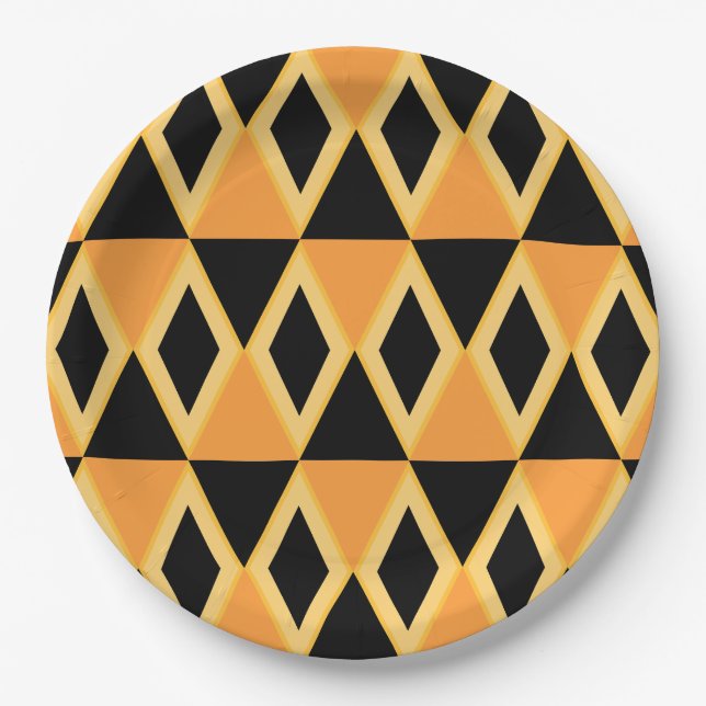 Geometrisches Muster Pappteller (Vorderseite)