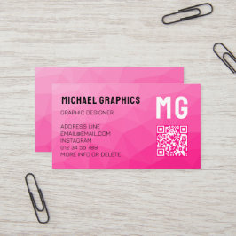 Geometrisches Muster QR-Code Monogram Visitenkarte