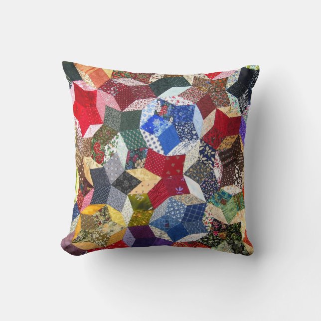 Geometrisches Muster, Quilt, mehrfarbig Kissen (Vorderseite)