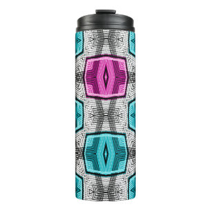 Geometrisches Muster Retro Thermosbecher