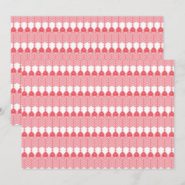 geometrisches Muster rot und rosa mit Interlo Dankeskarte