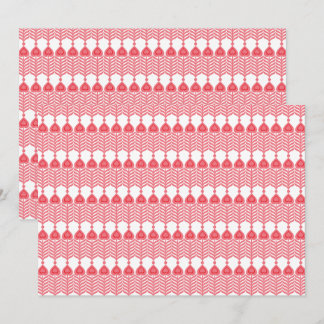 geometrisches Muster rot und rosa mit Interlo Einladung
