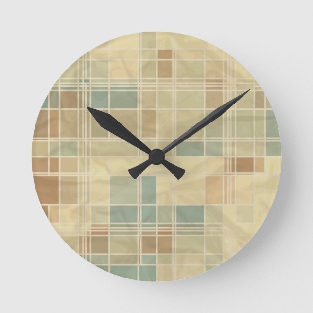 geometrisches Muster Runde Wanduhr (Vorderseite)