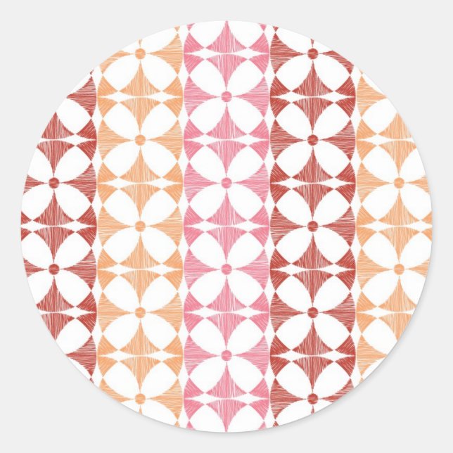Geometrisches Muster Runder Aufkleber (Vorderseite)