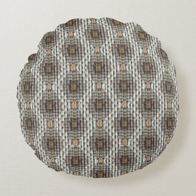 Geometrisches Muster Rundes Kissen (Vorderseite)