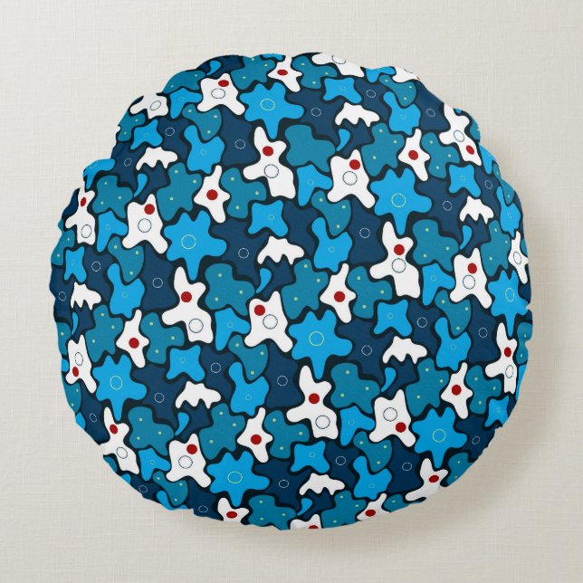Geometrisches Muster Rundes Kissen (Vorderseite)