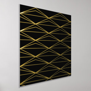Geometrisches Muster Schwarzes Gold Foliendrucke