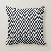 Geometrisches Muster-Schwarzweiss-Kissen