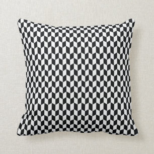 Geometrisches Muster-Schwarzweiss-Kissen Kissen