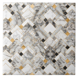 Geometrisches Muster - Textur aus weißem Marmor u Fliese