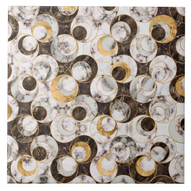 Geometrisches Muster - Textur aus weißem Marmor un Fliese (Vorderseite)